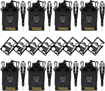 8xHam Radio Holder for Baofeng UV-5R Radio Holster Duty Belt & Card Multitool Belt Pouch Compatible with Baofeng BF-F8HP, UV5RUSH, UV-5R, UV-82, UV-H5 Case for Two Way Radio & Prepper Tool