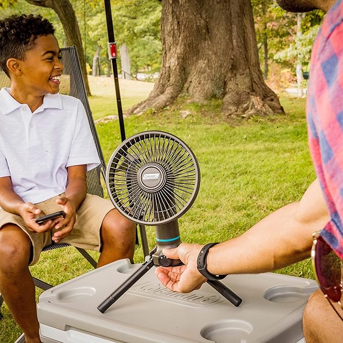 Coleman OneSource Rechargeable Outdoor Camping Gear: Camp Shower, Cordless Vacuum, Fan, Speaker, & Air Pump Options with Included Rechargeable Battery