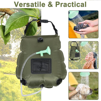 SYITCUN Camping Shower Bag 5 Gallon,1/2/4 Pack Portable Solar Shower Bag,Camping Shower Kit with Hose,On-Off Switchable Head for Beach,Swimming,Travel,Hiking