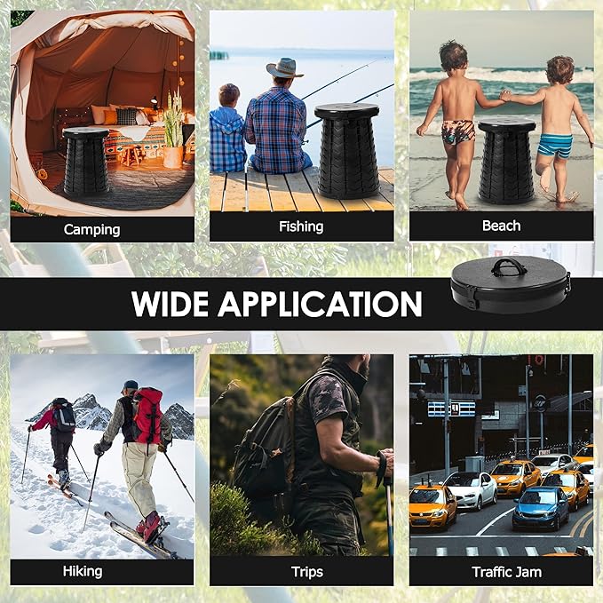 Portable Toilet XXL,19.7"H Multifunctional Camping Toilet,Upgrade Adjustable Foldable Outdoor Portable Toilet, Very Suitable for Outdoor Travel and Camping Ideal for Adults and Kids (black)