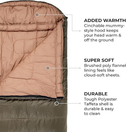 Teton Celsius XXL Sleeping Bag, Cold Weather Sleeping Bags for Adults and Kids, Camping Made Easy and Warm. Compression Sack Included, 35F, 25F, 0F, 20F Degree