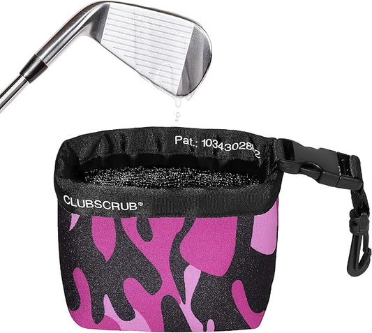 Golf Club and Golf Ball Cleaning Bag, Waterproof Clean Face Technology Liner, Detachable Clip, Machine Washable, Cleans Club Grooves, Dry Exterior (Neoprene or Microfiber Option Available)
