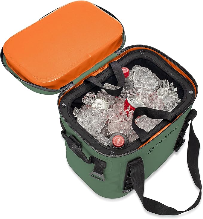 Earth Pak Heavy Duty Waterproof 20-Can Soft Cooler Bag for Camping, Kayaking, Beach Trips - Mesh Bag Insert Included