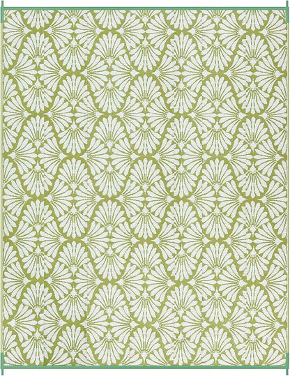 Lahome Plastic Outdoor Rug 8x10 Waterproof, Camping Rugs for Outside Your Rv, Lightweight Outdoor Mat for Beach Picnic Backyard Garden Under Awning, Pale Green,8'x10'