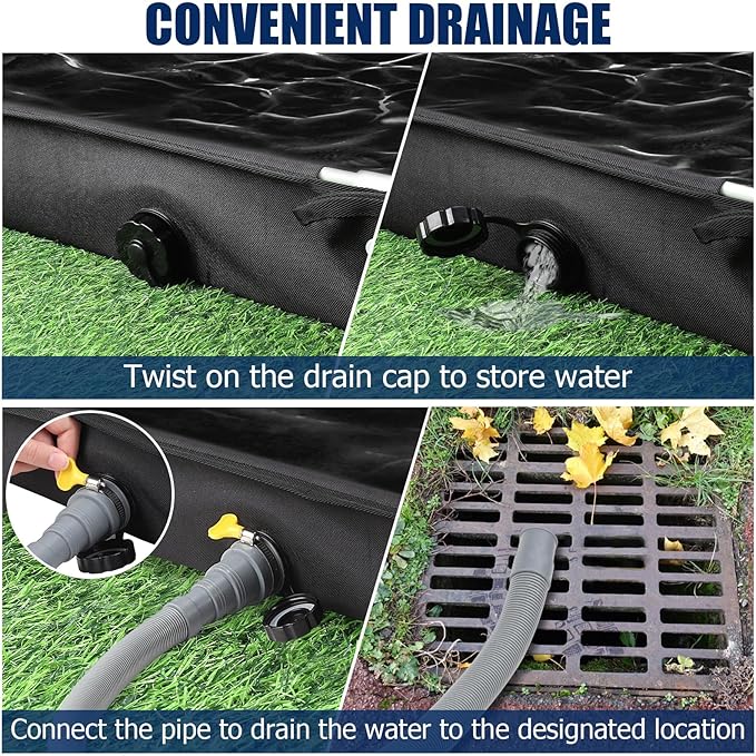 TOBWOLF Portable Shower Pan,Foldable RV Camping Shower Base Outdoor & Indoor,Temporary Showers Floor to Keep Feet Clean for RV, Tent, Awning, Camping, Beach