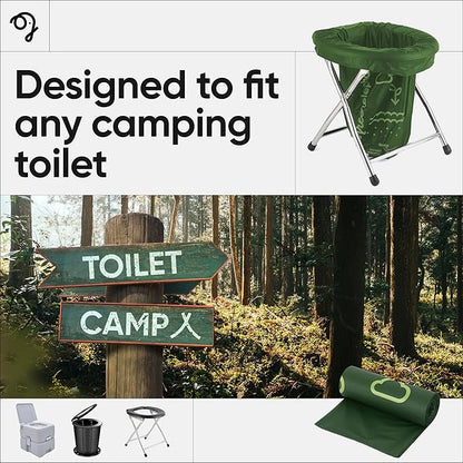 Green Elephant Portable Toilet Bags - Camping Toilet Bags, Camping Potty Bags, Camping Poop Bags for People, Toilet Waste Bags for 5 Gallon Bucket, Camp Toilet Bag, 15 count, 8 gal, 1 mil (1 pack)