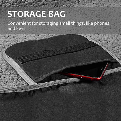 Tirrinia Outdoors Waterproof Throw Blanket, Sherpa Fleece Stadium Windproof Mat for Camping, Picnic, Traveling, Boat, Football - Machine Washable, Black