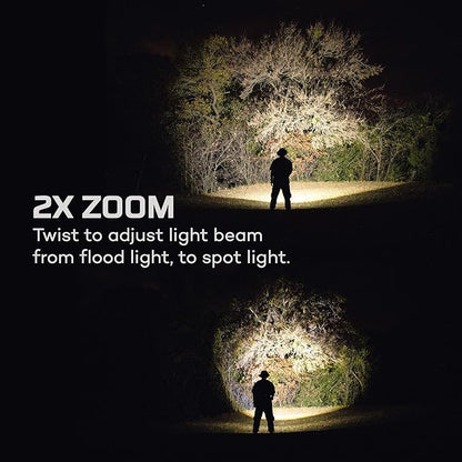 NEBO 12K Flashlight & Portable Charger | 12000 Lumens, 5 Light Modes, Rechargeable, Waterproof & Impact Resistant, Powers USB Devices, Great for Hunting & Camping, Includes USB-C Charging Cable