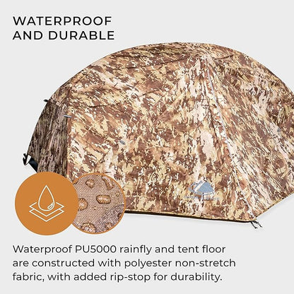 Hyke & Byke Zion Hiking & Backpacking Tent - 3 Season Ultralight, Waterproof Tent for Camping w/Rain Fly and Footprint - 1 Person - Orange