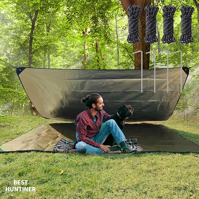 Heavy Duty Survival Blanket -Multifunctional Reflective Tarp Thermal Blanket - 60" x 83" Waterproof Sandproof for Camping Hiking Outdoors Multifunctional Emergency Blanket