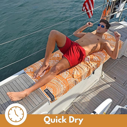 ECCOSOPHY Microfiber Beach Towel - Sand Free Towels are Quick Dry, Light Weight, Super Absorbent - Perfect Pool, Travel, Cruise, Camping Essentials - Oversized Extra Large for Adults 71x35 in