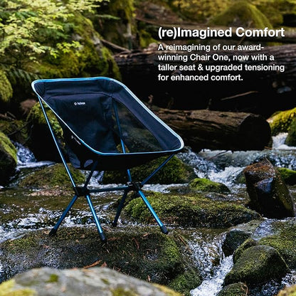 Helinox Chair One (re) High-Performance Camping Chair, 1.97lbs, Lightweight Compact Collapsible Outdoor Chairs, Backpacking, Picnic, Adventures, Flame Multiblock