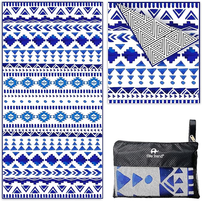 Elite Trend Microfiber Beach Towel - Extra Large 78x35 Inch Sand Free Quick Dry Towel for Travel, Swimming, Pool, Yoga, Hiking, Camping – Lightweight Fast Drying Microfiber Towel Compact for Adults