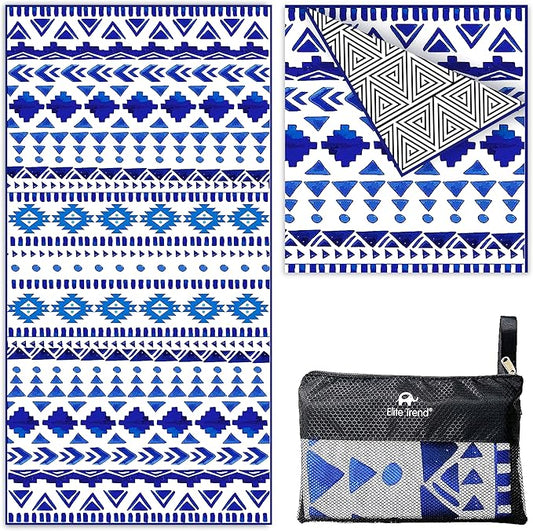 Elite Trend Microfiber Beach Towel - Extra Large 78x35 Inch Sand Free Quick Dry Towel for Travel, Swimming, Pool, Yoga, Hiking, Camping – Lightweight Fast Drying Microfiber Towel Compact for Adults