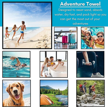 BIRDROCK HOME Multi-Purpose Microfiber Towel for The Beach, Travel, Pets or Camping - Large 31 x 63” - Blue - Quick-Dry - Absorbent Lightweight Compact - Bag - Kids Hiking Outdoor - Corner Pockets