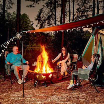 TIMBER RIDGE Oversized Heated Camping Chair with Lumbar Support, Portable Folding High Back Chair Heavy Duty for Adults Supports 450 LBS for Outdoor Camping, Lawn, 2 Pack