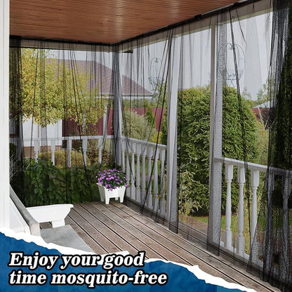 2 Pcs Mosquito Net for Patio - 10Ft x 13Ft for Each Garden Mesh Screen Barrier, Super Dense Patio Netting for Balcony Porch Umbrella Fruit Tree Plants Gazebo Canopy RV Camping, Black