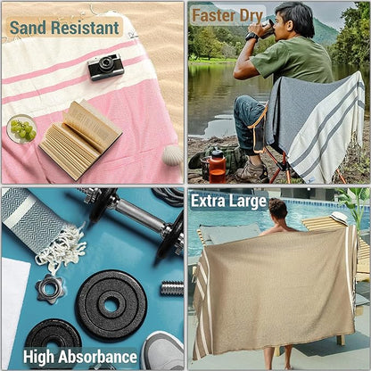 Breathable Airplane Keep Warm Travel Blanket Towel Quick Dry Comfortable Cotton Oversized 39" x 72" Compact Portable Essentials Quick Dry Beach Towel Car Camping (Bright Red)