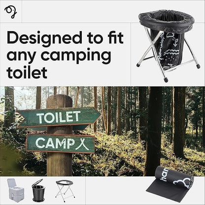 Green Elephant Portable Toilet Bags - Camping Toilet Bags, Camping Potty Bags, Camping Poop Bags for People, Toilet Waste Bags for 5 Gallon Bucket, Camp Toilet Bag, 15 count, 8 gal, 1 mil (3 pack)