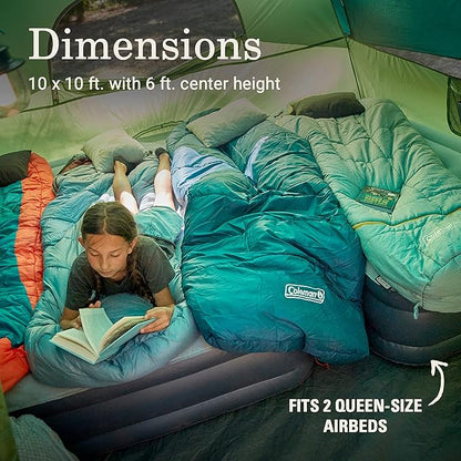 Coleman Sundome 4-Person Tent with Rainfly, Weatherproof Tent Sets Up in 10 Mins