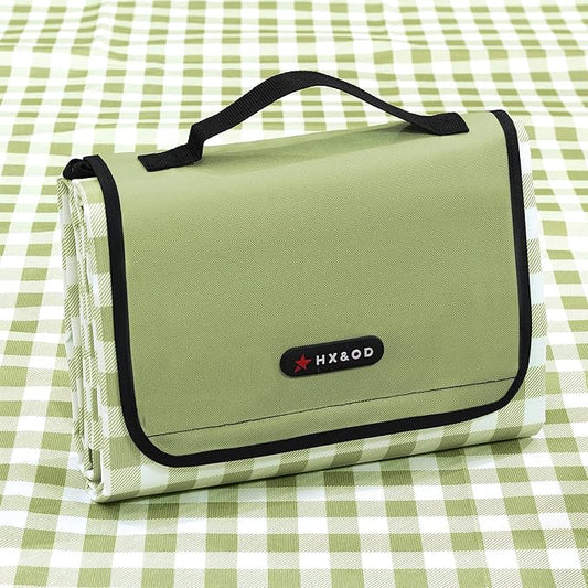 Picnic Blanket Outdoor Extra Large Picnic Mat 80"X60" Camping Blanket Beach Blanket Foldable Waterproof Sand Mat Hiking Travel Family Concerts(Green)