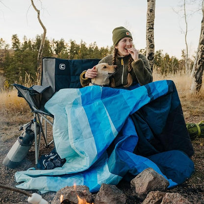 CORE Loveseat Outdoor Camp Chair | 2 Person Folding Double Lawn Chair with Storage Pockets for Accessories | Perfect for Concert Seat, Festivals, Sports, Beach, Travel & Picnic