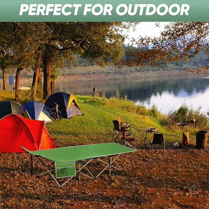 HAITRAL Portable Camping Cot with Mattress - Outdoor Folding Heavy Duty Sleeping Bed with Side Pocket for Adults - Oxford Single Lounge Chaise for Camping Tent Beach Office Max Load 300 LBS (Green)