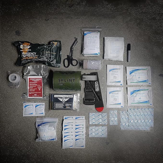 EVERLIT Emergency Trauma Kit, CAT GEN-7 Multi-Purpose SOS Everyday Carry IFAK for Wilderness, Trip, Cars, Hiking, Camping, Father’s Day Birthday Gift for Him Men Husband Dad Boyfriend (Tan)