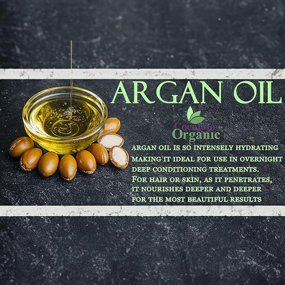 Dr Joe Lab Argan Nut Oil 32 oz Pure Natural Moroccan Argon Nut Unrefined Cold Pressed Extra Virgin - for Hair Skin Body Nail and Beard - Moisturizing, Soothing, Hydrating, & Nourishing Marrakesh Oil