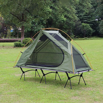4-in-1 Camping Cot Tent, Foldable Elevated Tent Set for 1 Person to Use, Elevated Camping Bed Tent for Outdoor Hiking, Camping