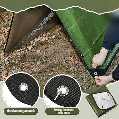 Kingdder Heavy Duty Emergency Blankets for Survival Insulated Thermal Reflective Tarp Thermal Blanket for Camping Reusable Infrared Blocked Emergency Blankets for Rescue Car Camping Hiking