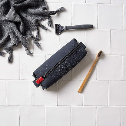 TOOLETRIES The Koby Mini Dopp Kit - Silicone Toiletry Organizer, Bathroom Travel Bag - Features Heavy-Duty Zipper, Leak Resistance, Easy to Clean - Charcoal