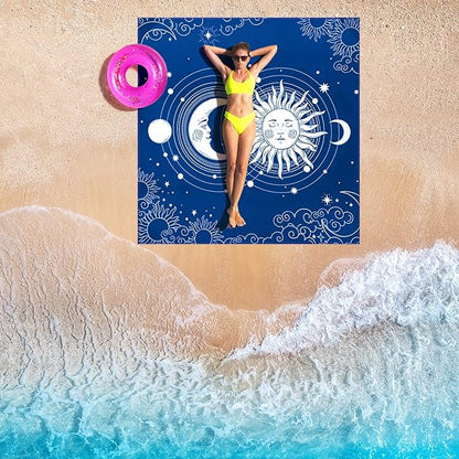 Beach Blanket Waterproof Sandproof Beach Mat 79" X 83" /10'x9'for 2-8 Adults Quick Drying Outdoor Picnic Mat Beach Accessories for Travel, Camping, Hiking