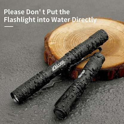 Handheld Pen Flashlight 150 Lumens Lamp Clip Mini Pen Light Small Pocket Penlight(2 Short)