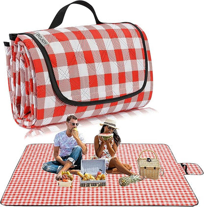 Large Picnic Blanket Beach Blanket Waterproof Sandproof Outdoor Blanket Foldable Beach Mat Sandfree Handy Mat with Carry Strap Lightweight Beach Mat fit 2 to 4 Adults for Beach Grass Lawn Park