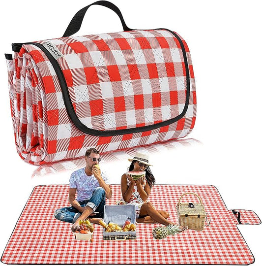 Large Picnic Blanket Beach Blanket Waterproof Sandproof Outdoor Blanket Foldable Beach Mat Sandfree Handy Mat with Carry Strap Lightweight Beach Mat fit 2 to 4 Adults for Beach Grass Lawn Park