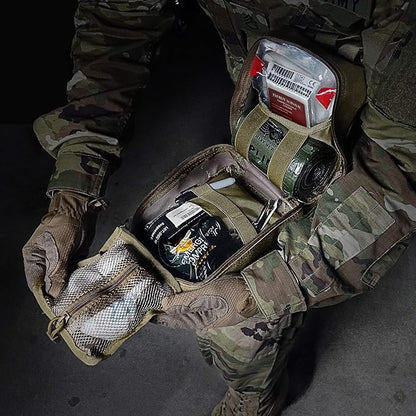 EVERLIT Emergency Trauma Kit, CAT GEN-7 Multi-Purpose SOS Everyday Carry IFAK for Wilderness, Trip, Cars, Hiking, Camping, Father’s Day Birthday Gift for Him Men Husband Dad Boyfriend (Tan)