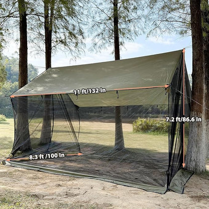GEERTOP Lightweight Waterproof Camp Tarp Screen House Hammock Bug Net for Camping Backpacking Outdoor Travel