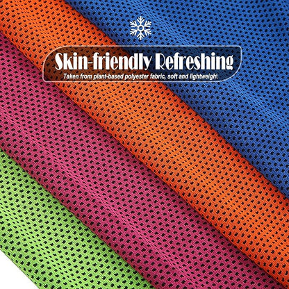10 Pack Cooling Towels Bulk Microfiber Ice Towel Quick Dry Breathable Chilly Sweat Towel Stay Cool Towel for Neck Face Yoga Gym Workout Running Pilates Beach with Carabin Bag, 40x12'', Purple