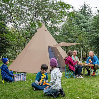 KAZOO Family Camping Tent Large Waterproof Tipi Tents 8 Person Room Teepee Tent Instant Setup Double Layer