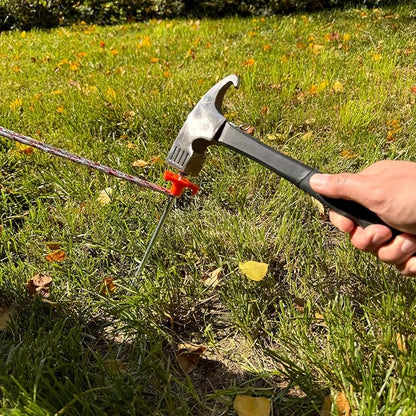 20 Pcs Tent Stakes Heavy Duty Ground Stake for Camping, 10 Inch Galvanized Non-Rust Metal Tent Pegs Tent Spikes Yard Stakes for Outdoor Canopy Garden Hiking -Orange
