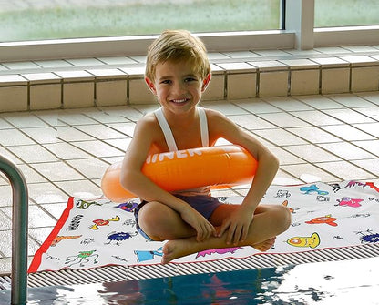 Microfiber Beach Towel for Kids - Thin and Large (30"x60") - Monsters - Absorbent, quick dry, sand free, lightweight, blanket - toddler, girls, boys - For Sports, Pool, Picnic, Camping, Travel, Swim