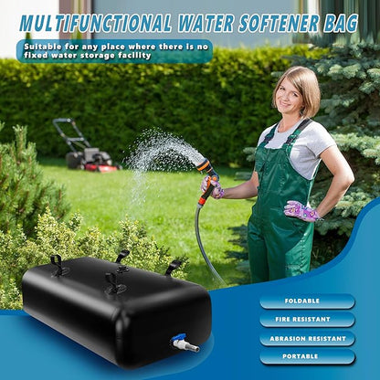 760 L/200 Gal Water Bladder Tank, Foldable Portable Water Storage Container, Emergency Water Bag for RV, Truck Bed, Fire Prevention, Drought Resistance, Black