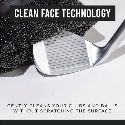 Golf Club and Golf Ball Cleaning Bag, Waterproof Clean Face Technology Liner, Detachable Clip, Machine Washable, Cleans Club Grooves, Dry Exterior (Neoprene or Microfiber Option Available)