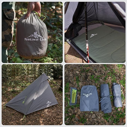 Altair One Ultralight Trekking Pole Backpacking Tent, Waterproof SIL Nylon, Double Wall, 3 Season, 1 Person Shelter for Backpacking, Hiking, Camping, Trekking, Bushcraft