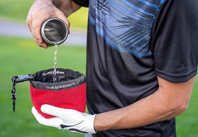 Golf Club and Golf Ball Cleaning Bag, Waterproof Clean Face Technology Liner, Detachable Clip, Machine Washable, Cleans Club Grooves, Dry Exterior (Neoprene or Microfiber Option Available)