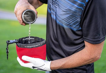 Golf Club and Golf Ball Cleaning Bag, Waterproof Clean Face Technology Liner, Detachable Clip, Machine Washable, Cleans Club Grooves, Dry Exterior (Neoprene or Microfiber Option Available)
