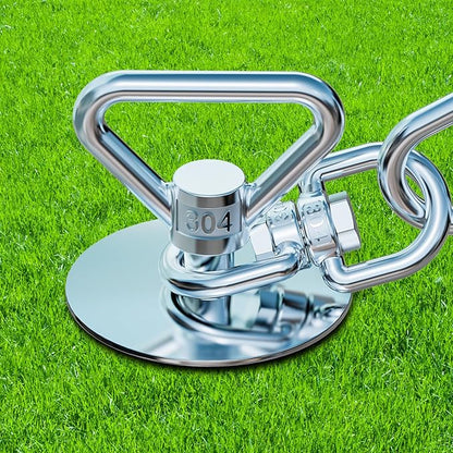 Dog Tie Out Stake-Heavy Duty 304 Stainless Steel Dog Anchor, 360° Swivel Yard Stake for Dogs,Use Any for to 200 LBS Dogs- Dog Stakes for Outside Camping, Suitable for Any Dog Leash and Cable