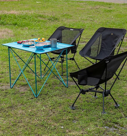 iClimb Ultralight Compact Camping Folding Table with Carry Bag (Reinforced Blue - XL)