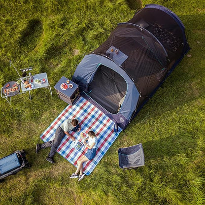 TIMBER RIDGE 8 Person Camping Tent with Large Porch, Portable Waterproof Windproof Family Tent with Rainfly Carry Bag Room Divider, Easy Set-up Tent with Excellent Ventilation for Camping, 3 Season